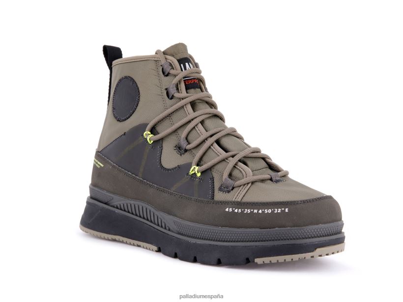 hombres pallasider travel waterproofplus Palladium verde oscuro botas DF42XP46