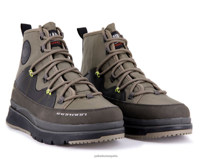 hombres pallasider travel waterproofplus Palladium verde oscuro botas DF42XP46