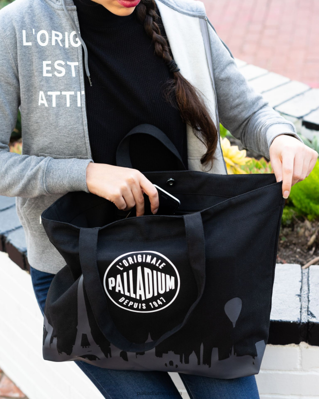 unisexo bolso de parís Palladium negro/gris bolsas DF42XP330