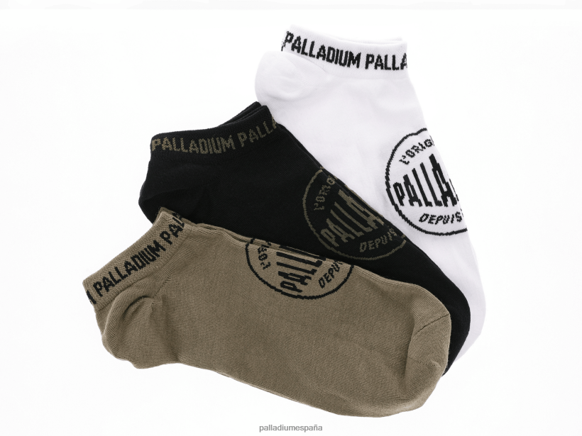 unisexo paquete de calcetines angulares Palladium negro/blanco/verde medias DF42XP340