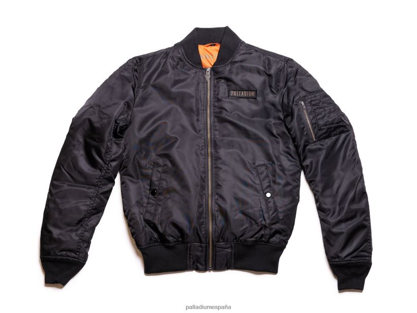 hombres chaqueta de vuelo de la ciudad Palladium negro chaquetas DF42XP346