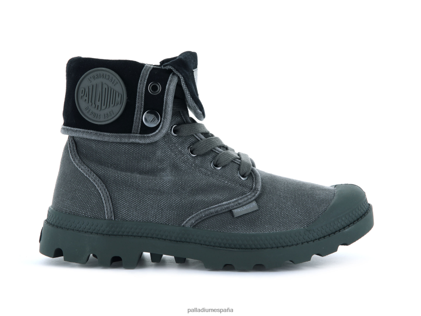 hombres holgado Palladium metálico/negro botas DF42XP49