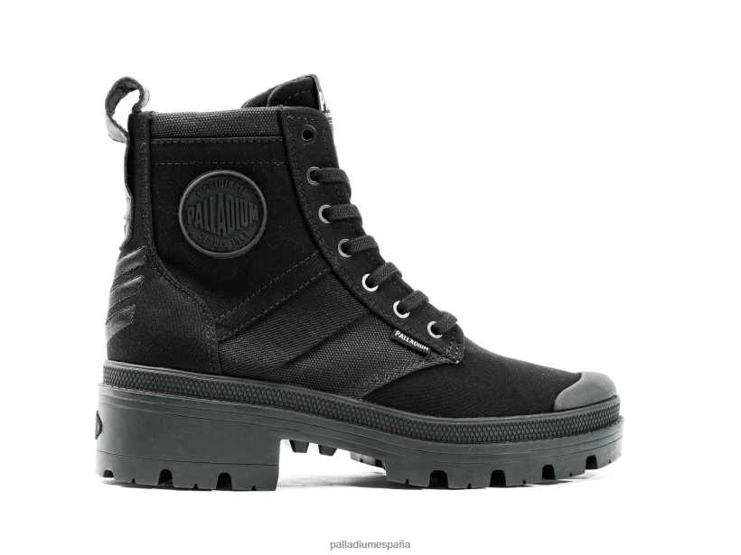 mujer pallabase hola ejército Palladium negro botas DF42XP218