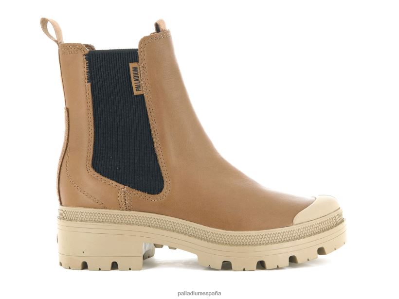 mujer piel pallabase chelsea Palladium querido moreno botas DF42XP232