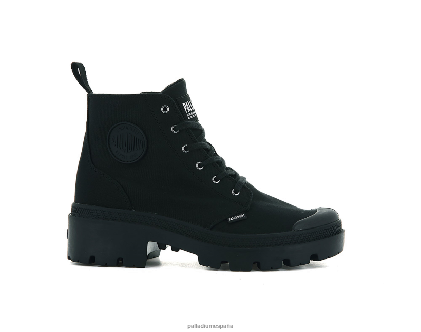 mujer sarga pallabase Palladium negro botas DF42XP261