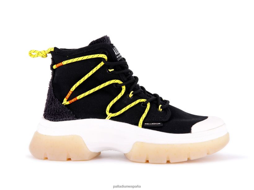 mujer pallawave encaje Palladium negro/malvavisco zapatos DF42XP292