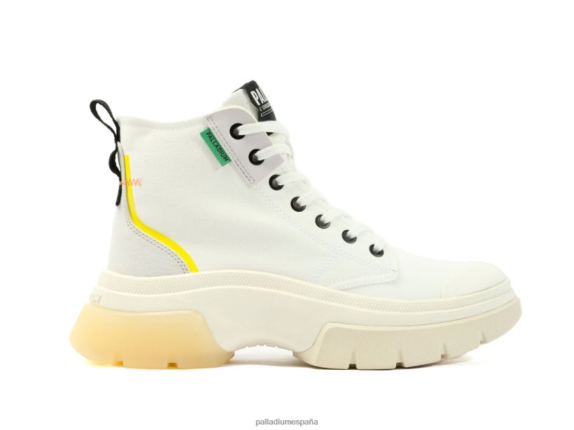 mujer pallawave medio metro Palladium estrella blanca zapatos DF42XP285