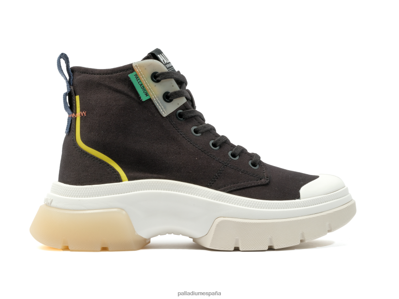 mujer pallawave medio metro Palladium negro zapatos DF42XP282