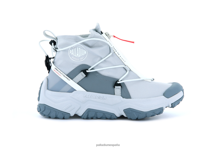unisexo off-grid hi zip impermeable plus Palladium gris glaciar zapatos DF42XP181