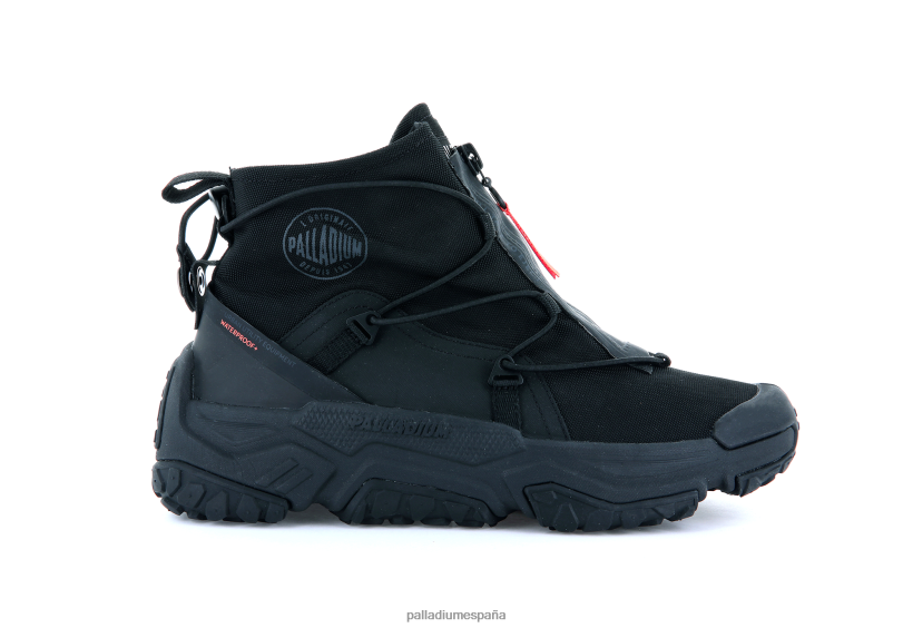 unisexo off-grid hi zip impermeable plus Palladium negro zapatos DF42XP180
