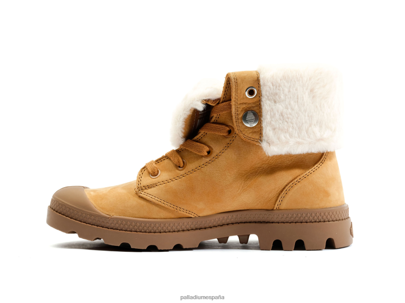 mujer blusa holgada de nubuck Palladium manzana canela botas DF42XP272