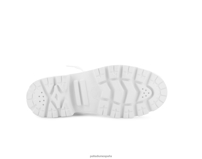 mujer cuero palabase Palladium blanco botas DF42XP262