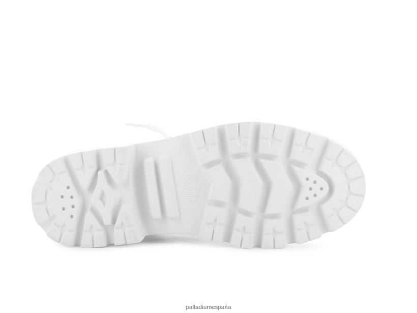 mujer cuero palabase Palladium blanco negro botas DF42XP224