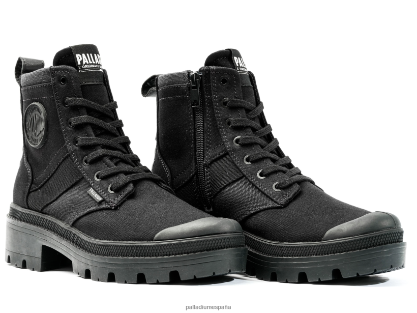 mujer pallabase hola ejército Palladium negro botas DF42XP218
