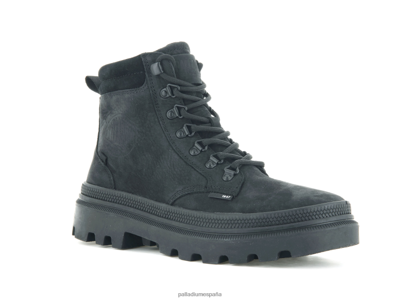 mujer pallatrooper excursionista nubuck Palladium negro botas DF42XP235
