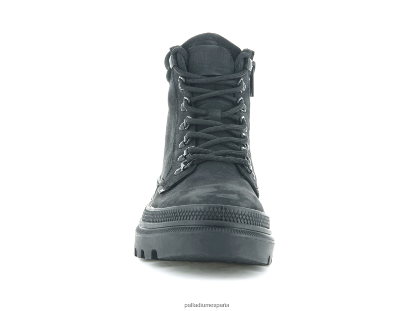 mujer pallatrooper excursionista nubuck Palladium negro botas DF42XP235