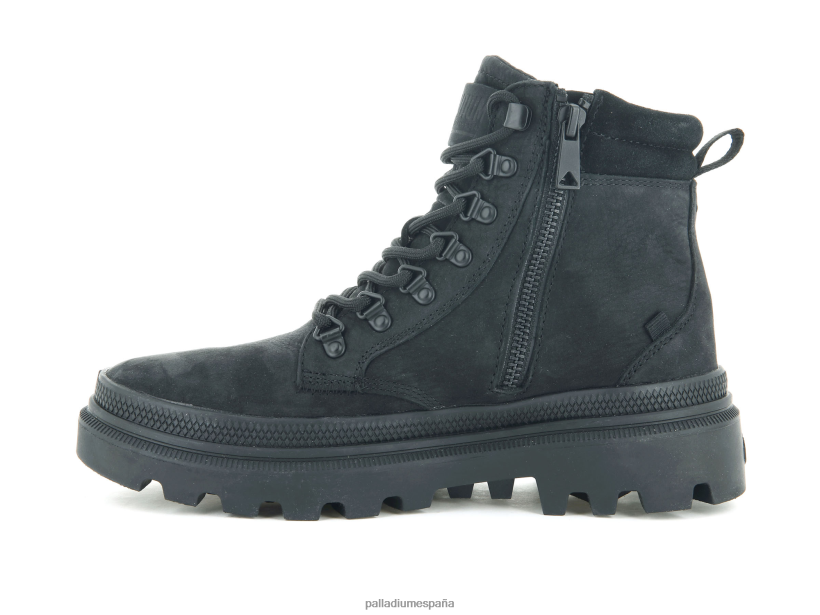 mujer pallatrooper excursionista nubuck Palladium negro botas DF42XP235