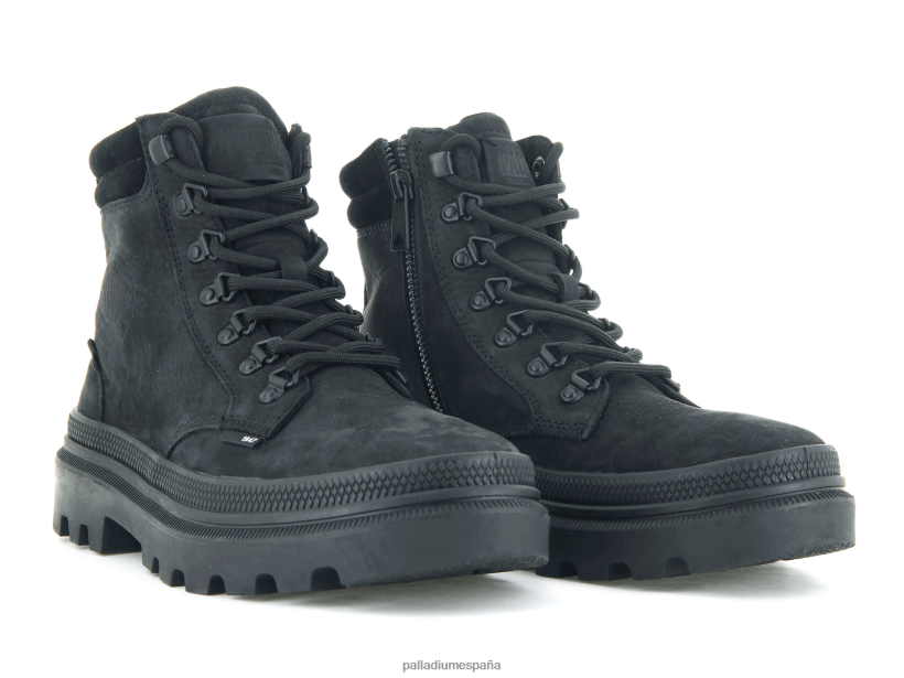 mujer pallatrooper excursionista nubuck Palladium negro botas DF42XP235