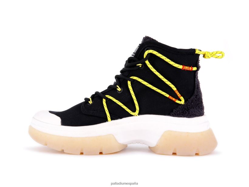 mujer pallawave encaje Palladium negro/malvavisco zapatos DF42XP292