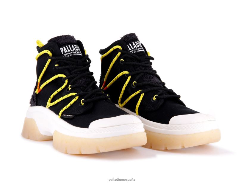 mujer pallawave encaje Palladium negro/malvavisco zapatos DF42XP292