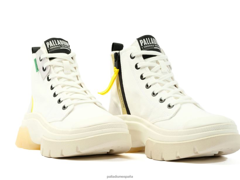 mujer pallawave medio metro Palladium estrella blanca zapatos DF42XP285