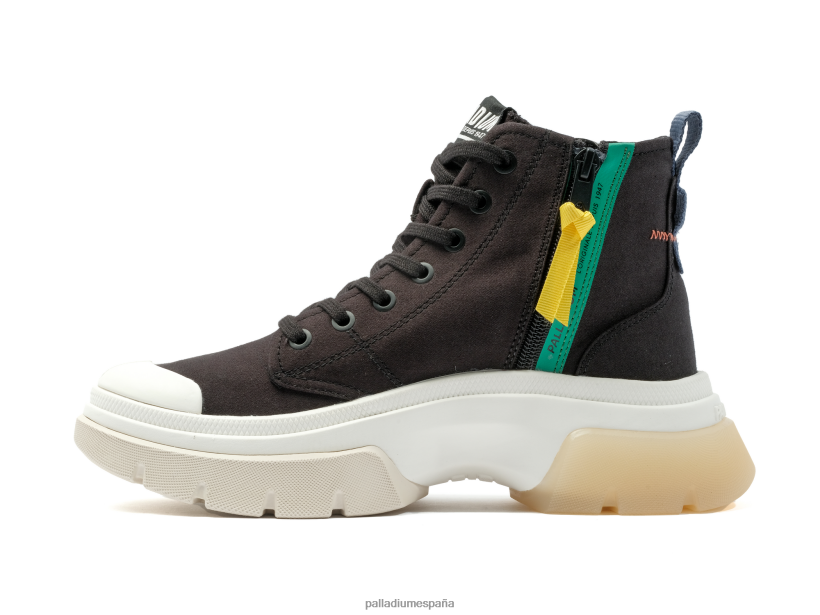 mujer pallawave medio metro Palladium negro zapatos DF42XP282