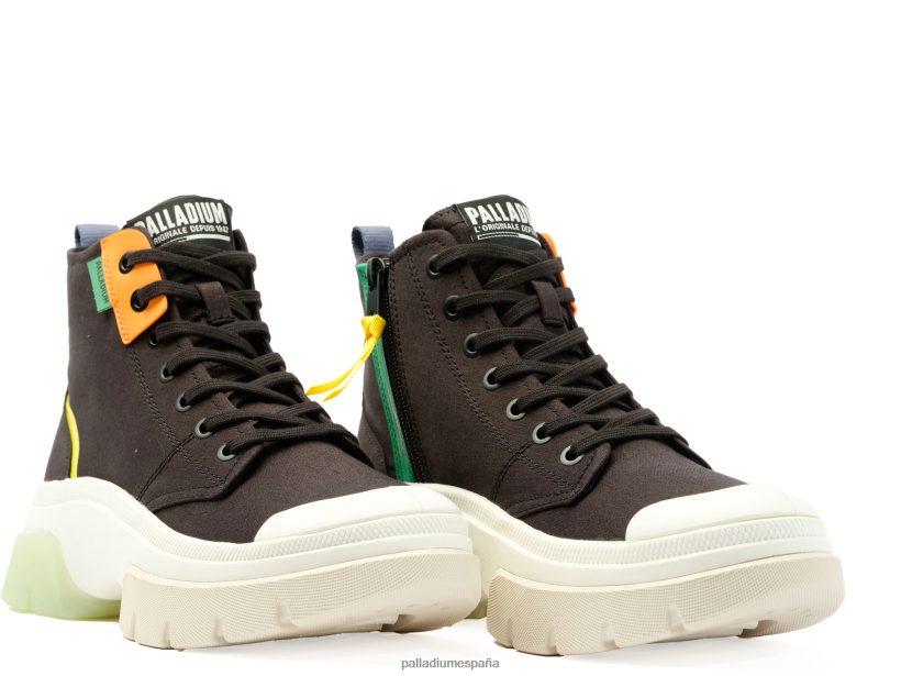 mujer pallawave medio metro Palladium negro zapatos DF42XP282