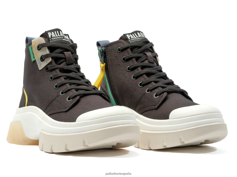 mujer pallawave medio metro Palladium negro zapatos DF42XP282