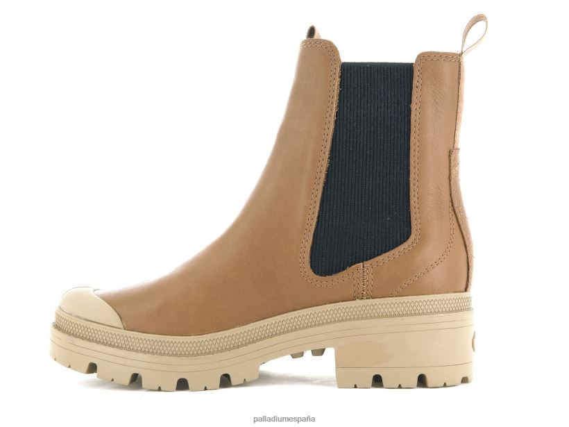 mujer piel pallabase chelsea Palladium querido moreno botas DF42XP232