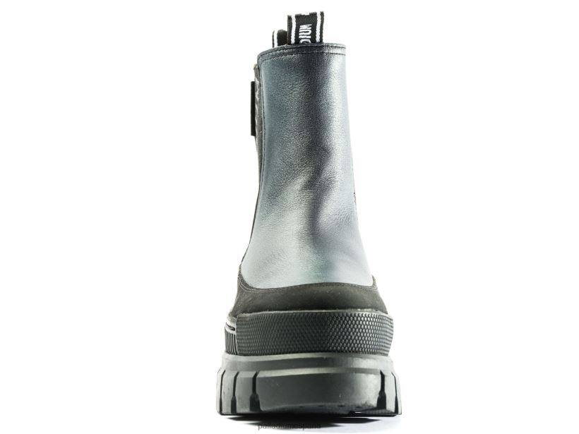 mujer revuelta guardabosques de chelsea Palladium Plateado oscuro botas DF42XP275