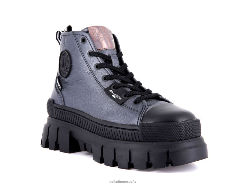 mujer revuelta hola metal Palladium Plateado oscuro botas DF42XP288
