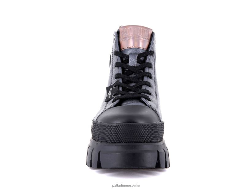 mujer revuelta hola metal Palladium Plateado oscuro botas DF42XP288