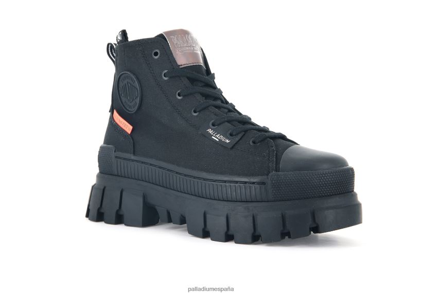 mujer revuelta hola tx Palladium negro botas DF42XP248