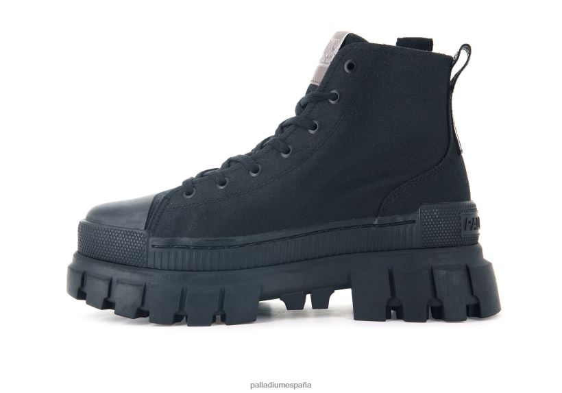 mujer revuelta hola tx Palladium negro botas DF42XP248