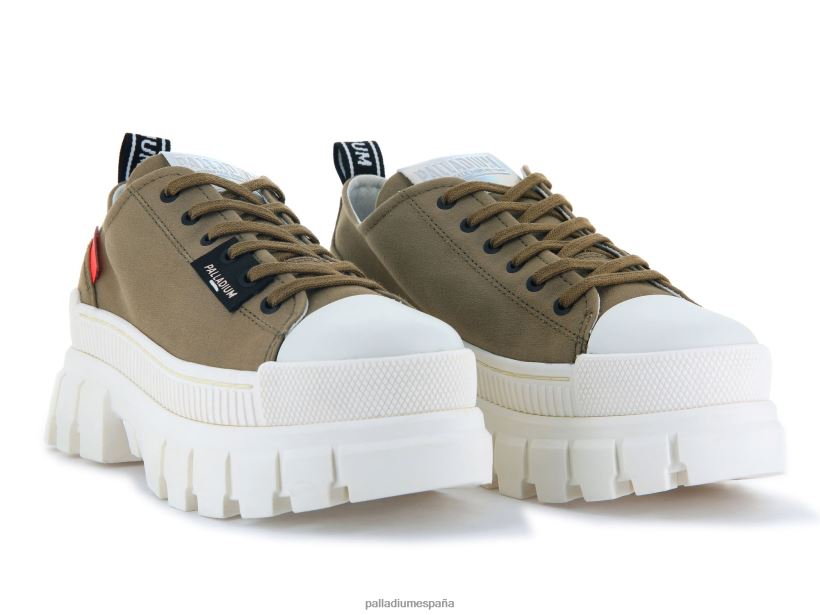 mujer revuelta lo tx Palladium aceituna zapatos DF42XP315