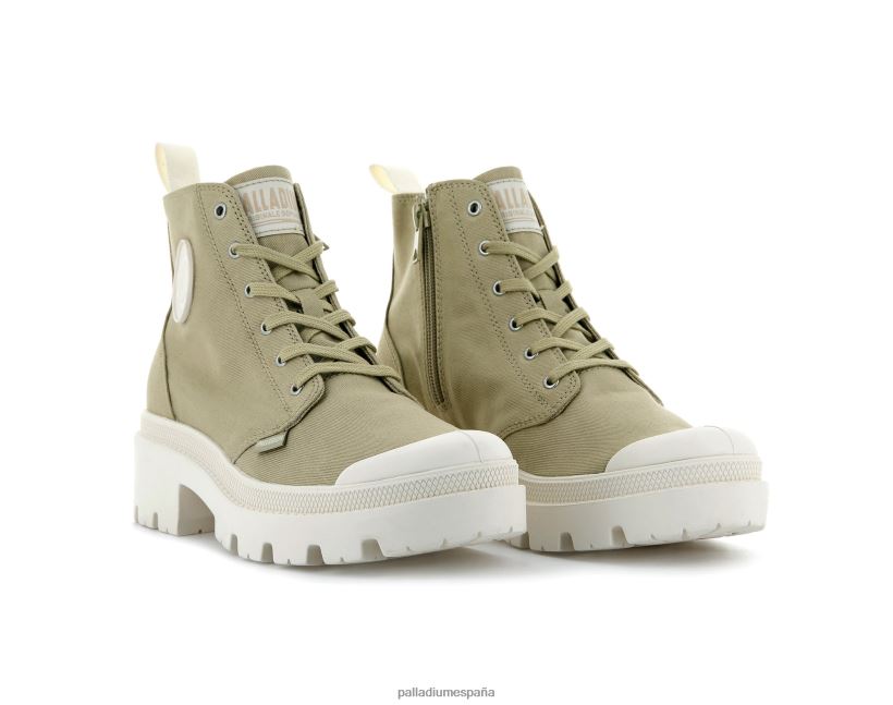 mujer sarga pallabase Palladium gris pardo botas DF42XP258