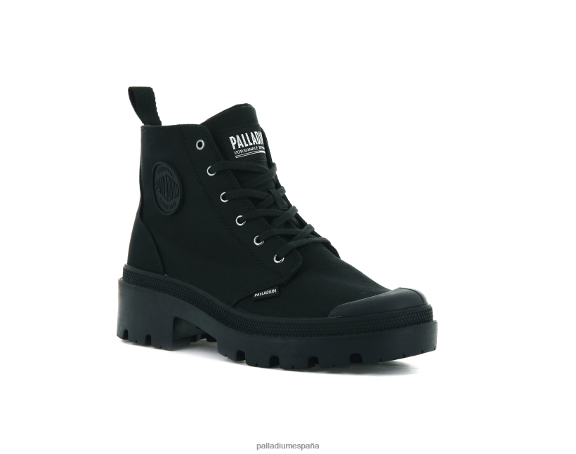 mujer sarga pallabase Palladium negro botas DF42XP261