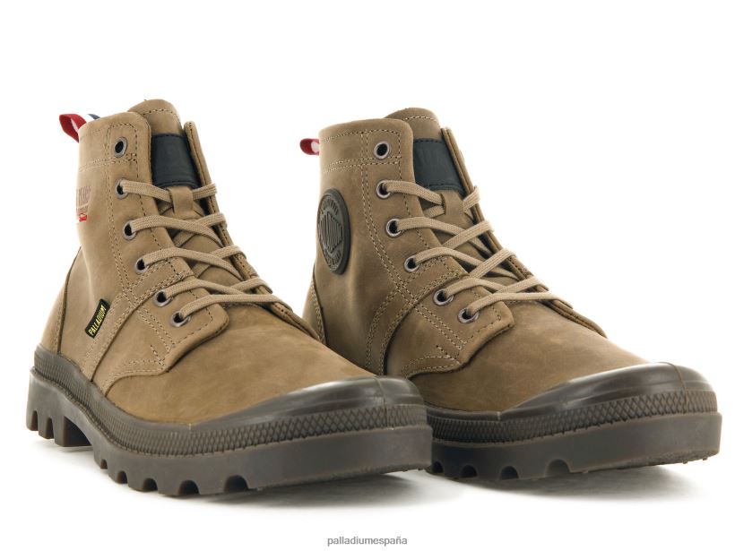 unisexo cuero pallabrousse 75 Palladium marrón hueso botas DF42XP26