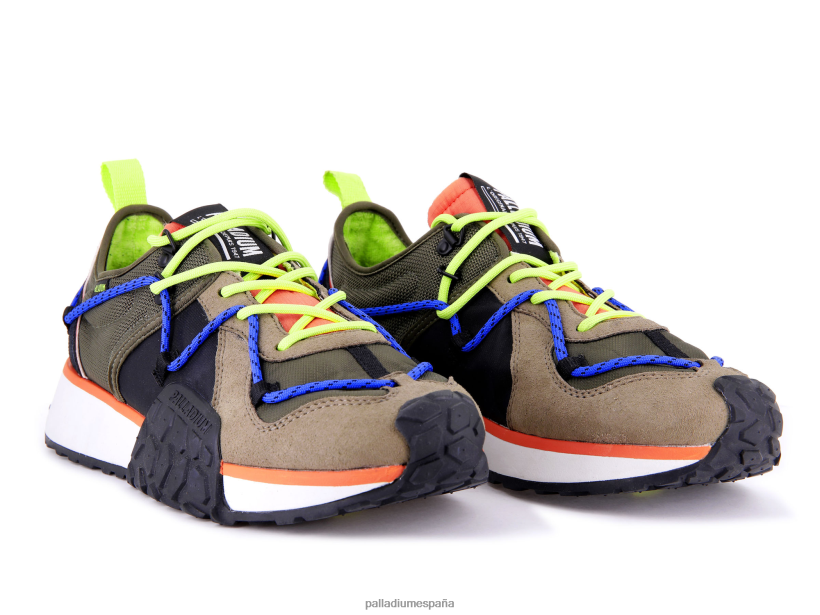 unisexo el corredor de la tropa lo ata Palladium noche de oliva/petardo zapatos DF42XP168