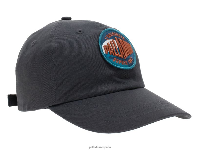 unisexo gorra con parches de oasis Palladium gris oscuro sombreros DF42XP335