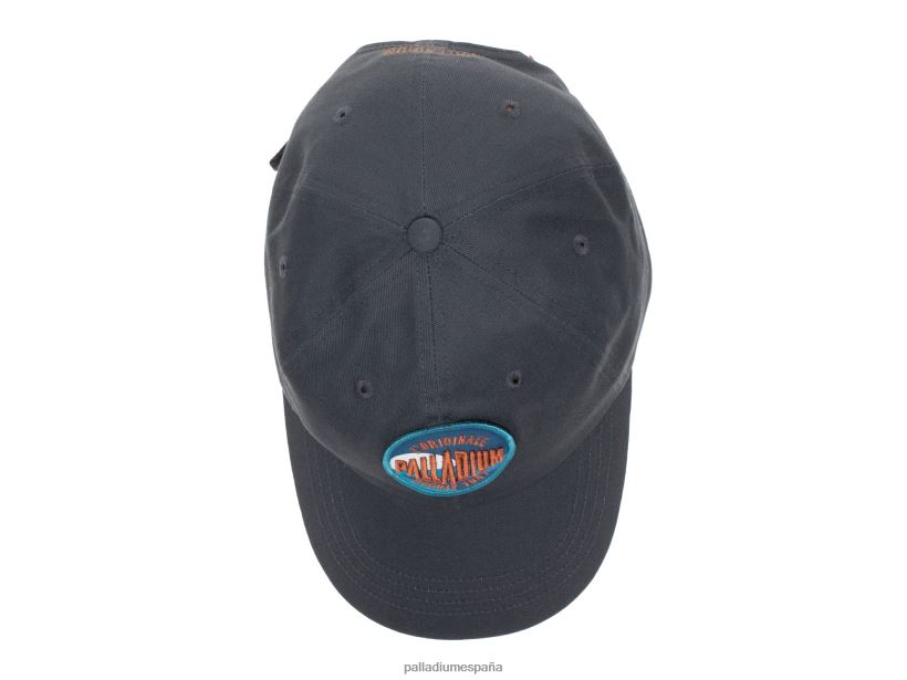unisexo gorra con parches de oasis Palladium gris oscuro sombreros DF42XP335