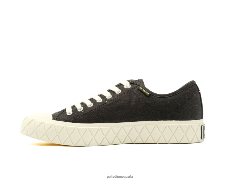 unisexo lienzo palla ace Palladium espárragos negros/blancos zapatos DF42XP163