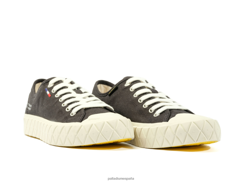 unisexo lienzo palla ace Palladium espárragos negros/blancos zapatos DF42XP163