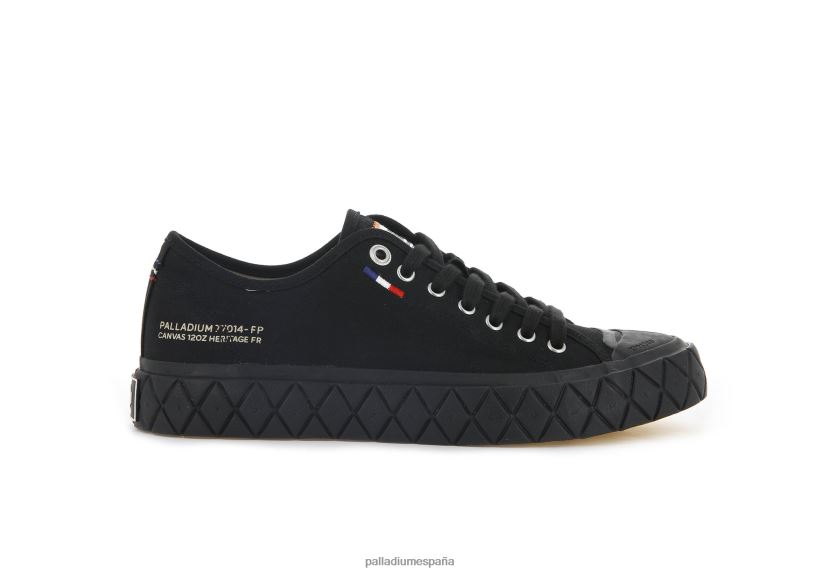 unisexo lienzo palla ace Palladium negro zapatos DF42XP183