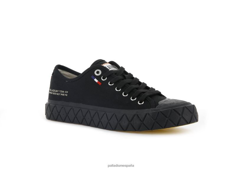 unisexo lienzo palla ace Palladium negro zapatos DF42XP183