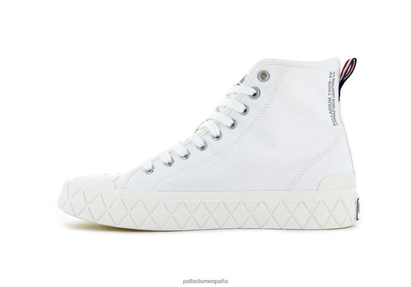 unisexo palla ace lienzo medio Palladium estrella blanca zapatos DF42XP151