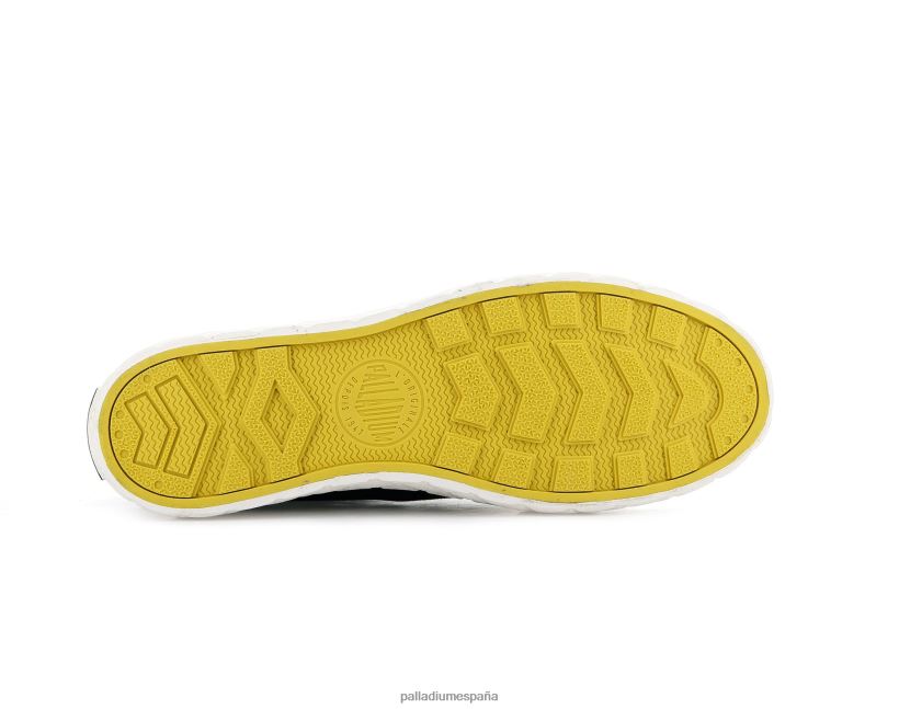 unisexo palla ace lienzo medio Palladium negro zapatos DF42XP152