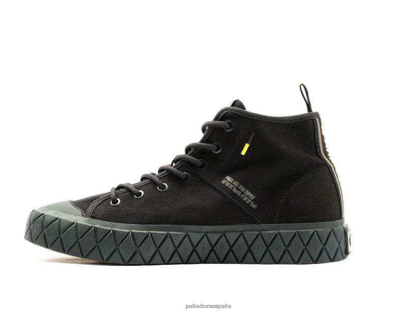 unisexo palla ace mediados Palladium negro zapatos DF42XP129