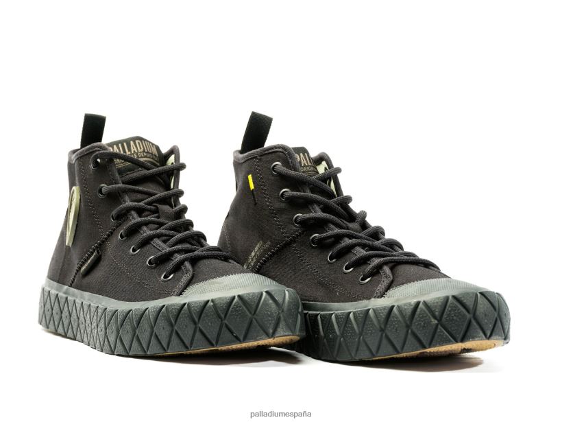 unisexo palla ace mediados Palladium negro zapatos DF42XP129