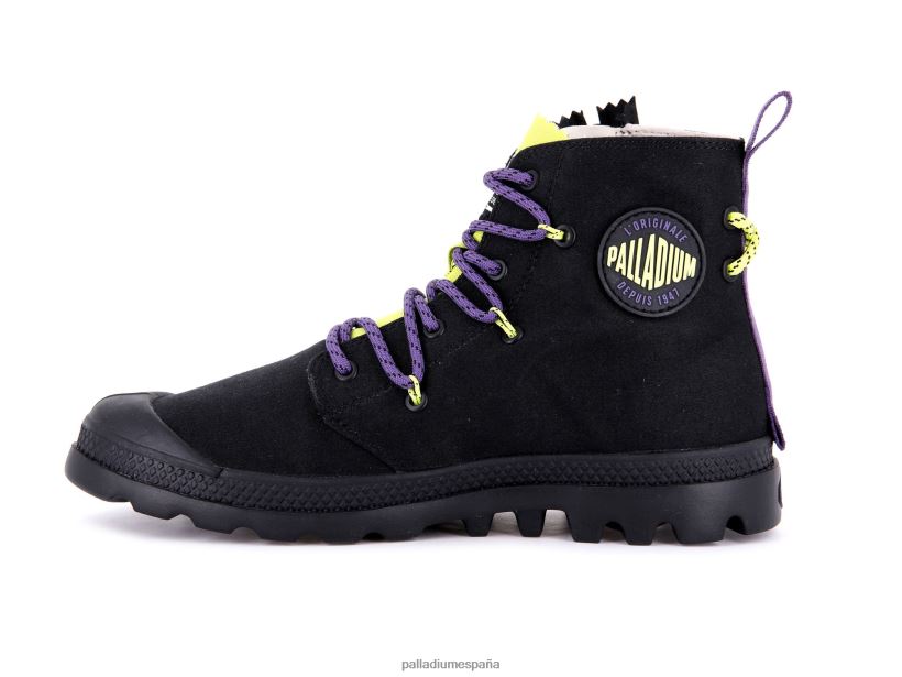 unisexo pampa lite encaje Palladium negro/lima salvaje botas DF42XP41